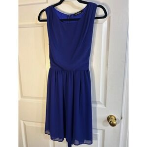 Anna Grace Cobalt Blue Sleeveless Chiffon Dress‎ Womens Small S